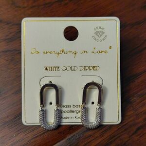 White Gold Dipped Earrings